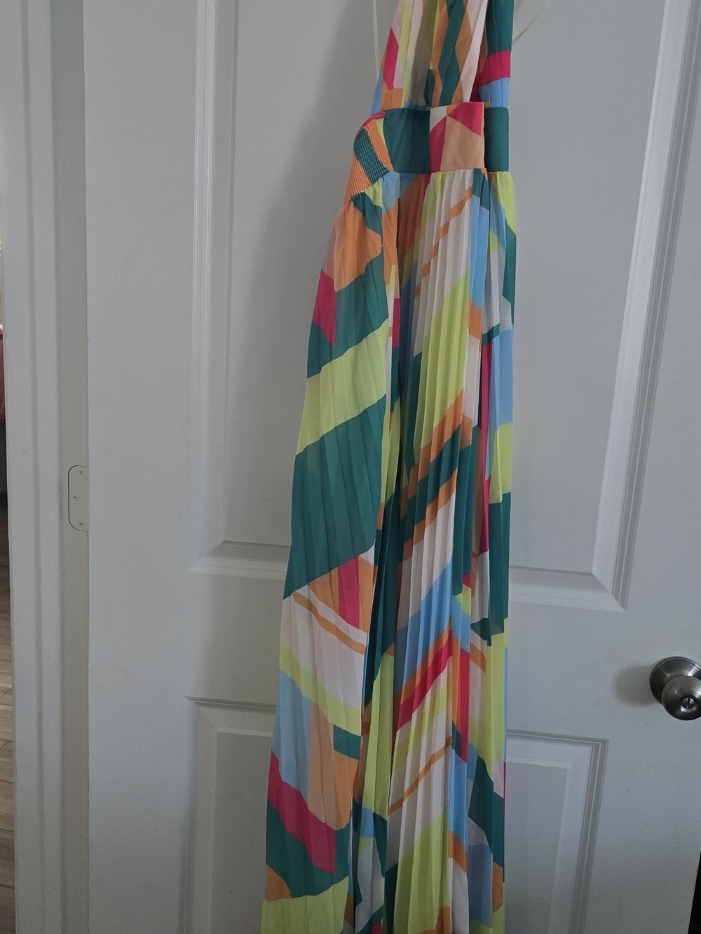 Flying Tomato Multicolor Striped Pleated Maxi Dress